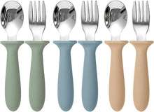 Toddler Utensils, 6 Pack kids Silverware Set with Silicone Handle