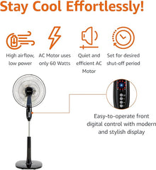 Amazon Basics 16" Pedestal Fan with Remote for Bedroom