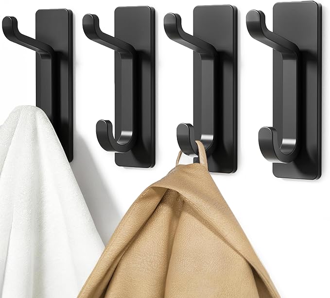 pickpiff Wall Hooks for Coat and Towel: 13LB Strong Adhesive Door Hanger Stick on