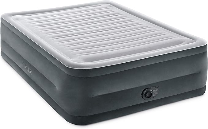 Intex Queen Dura-Beam High-Rise Air Mattress with Built-In Pump, 22"