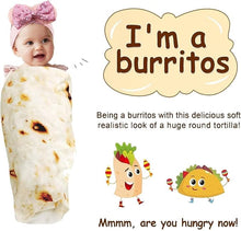 Burrito Tortilla Blanket Soft Fleece Throw for Kids & Babies, 40in
