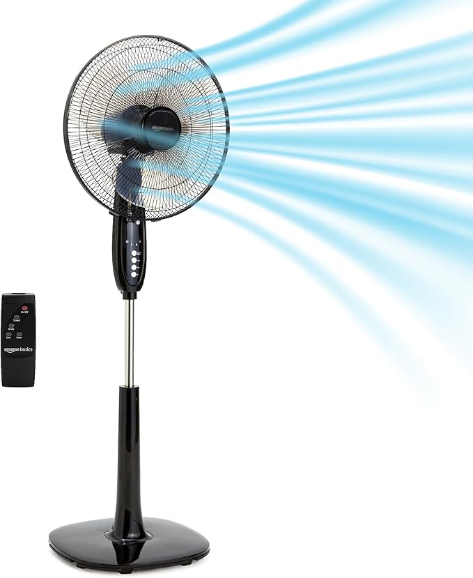 Amazon Basics 16" Pedestal Fan with Remote for Bedroom