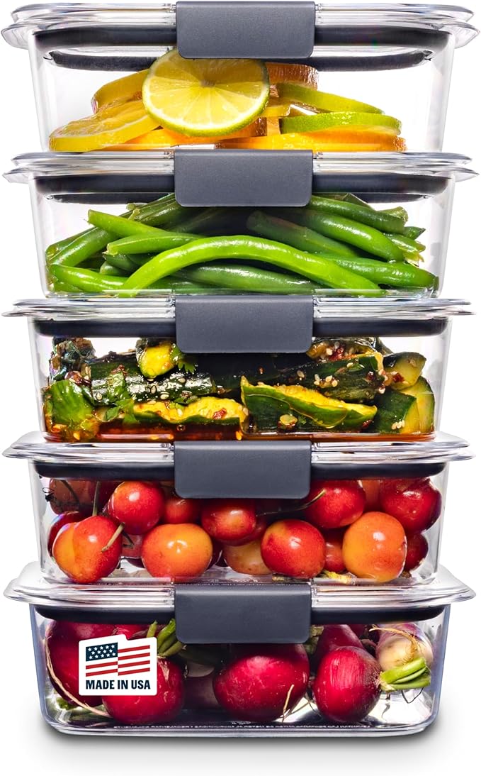 Rubbermaid Brilliance Food Storage Containers BPA Free Set of 5 (3.2 Cup)