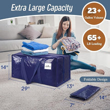 6 Pack Extra Heavy Duty Large Moving Bags with Strong Zipper & Comfortable Handles