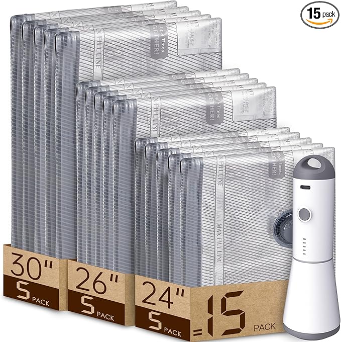Vacuum Bags for Travel with Rechargeable air Pump