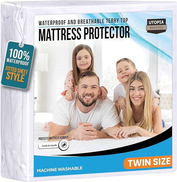 Utopia Bedding Waterproof Mattress Protector Twin Size