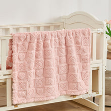 Yurhap Fleece Baby Blanket Heart Checkered Blanket